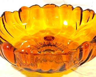 9775 - Amber Glass Bowl - 11" Round