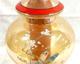 4226 - Painted Bird & Japonica Lamp Base 20" Tall You are buying a used as-is electric/electronic item. We do not guarantee all components are present, and if it is not expressly stated, it is untested.