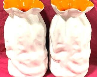 9820 - 2 Art Pottery Vases - 11.5" Tall