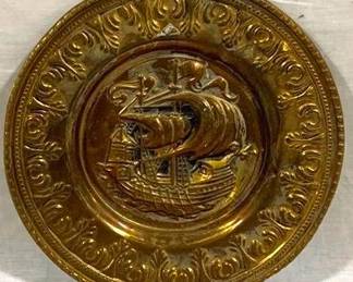 9317 - Brass 11.5" Ship Molded Plaque