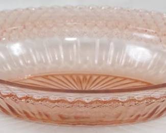 962 - Miss America Pink Depression Glass Oval Bowl 2x10x8