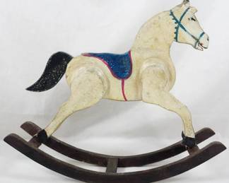 1064 - Wooden Rocking Horse Figure 16"