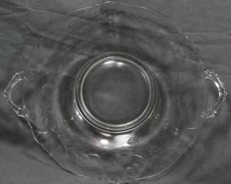 669 - Paden City Handled Glass Platter 13x11.5