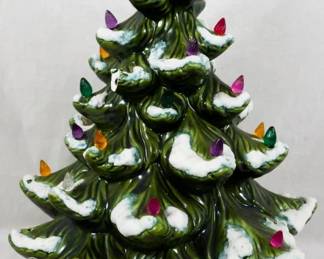 1022 - Light Up Ceramic Christmas Tree (as is) 17" some broken tips