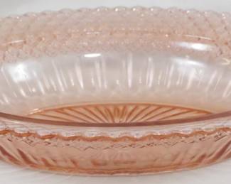 965 - Miss America Pink Depression Glass Oval Bowl 2x10x8