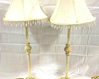 9799 - 2 Lamps - 24" Tall You are buying a used as-is electric/electronic item. We do not guarantee all components are present, and if it is not expressly stated, it is untested.