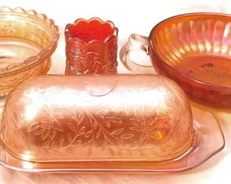 1045 - Lot of 4 Carnival Glass Items