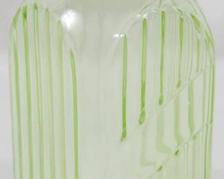 1147 - Vintage Green Glass Hoosier Jar 5.5"