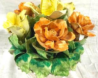 9769 - Capodimonte Flower, some chips on edges