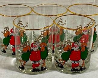 9360 - 5 Christmas Glasses 4"
