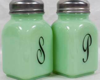 701 - Jadeite Salt and Pepper Shakers 5"