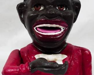 1046 - Cast Iron Jolly Boy Bank 6.5"