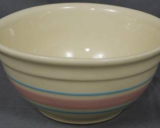 990 - USA Pottery Pink & Blue Ring Bowl Ovenproof 4x7"