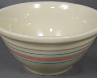 987 - McCoy Pink & Blue Ring Mixing Bowl 5x10"