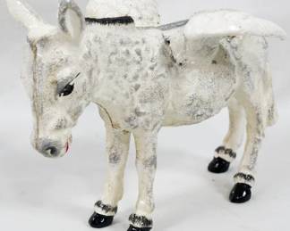 1042 - Cast Iron Winged Donkey Bank 5.5"