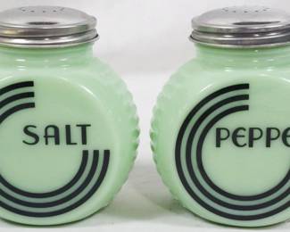 1071 - Jadeite Salt and Pepper Shakers 4.5"