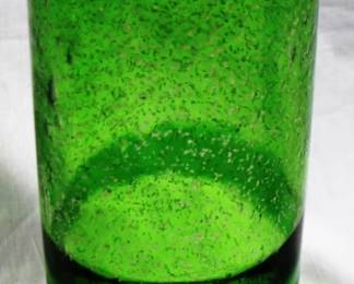 7127 - Art Glass Vase 12" x 5" Green