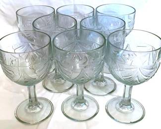 156 - Set of 8 Clear Glasses - 6.5" Tall