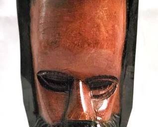 1201 - Carved Wood Head Figure - 7.75" tall