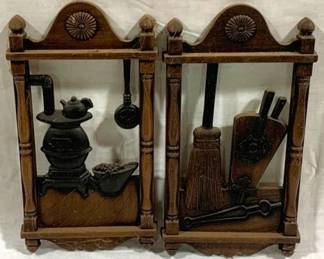 9320 - Pair Vintage Wall Decor 7 x 13
