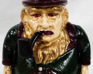 1036 - Leprechaun Cast Iron Bank 6"