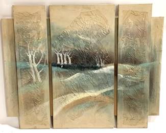 9688 - E Lee Signed Oil on Canvas - 50" x 40"