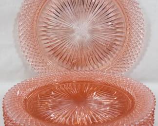 976 - 5 Pink Miss America 10" Dinner Plates