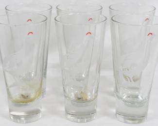470 - 6 The Famous Grouse Vintage Glasses 6.5"