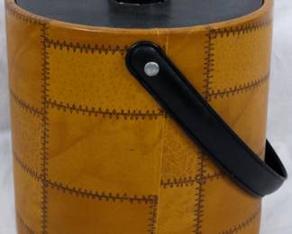 581 - Vintage Irvinware Faux Leather Ice Bucket 9"