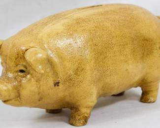 1038 - Cast Iron Pig Bank 4"