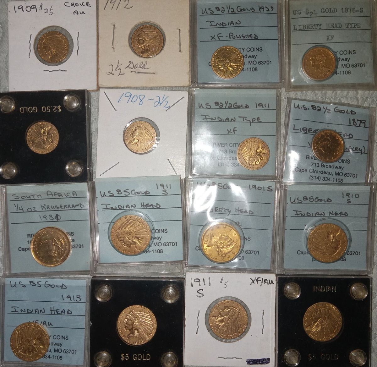 18 gold coins-100's of Silver coins-Guns & Ammo will be listed with pictures on Friday Evening and Saturday.
