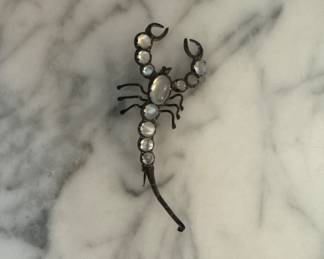 Sterling moon stone scorpion from the 20s