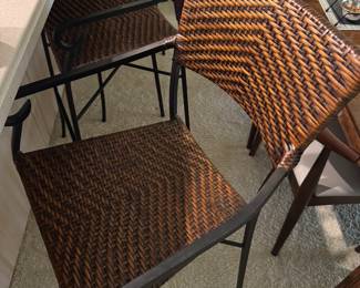 4 wicker bar top chairs