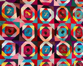 Chinese Quilt Approx. 2.5' x 5'--Two Sided & 3-D!!