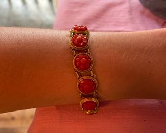 Coral? in Gold Bracelet