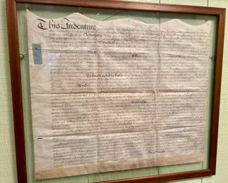 Antique deed from a property in England.