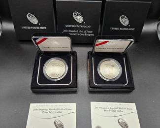 2014 National Baseball Hall of Fame Proof Silver Dollars (Set Of Two)