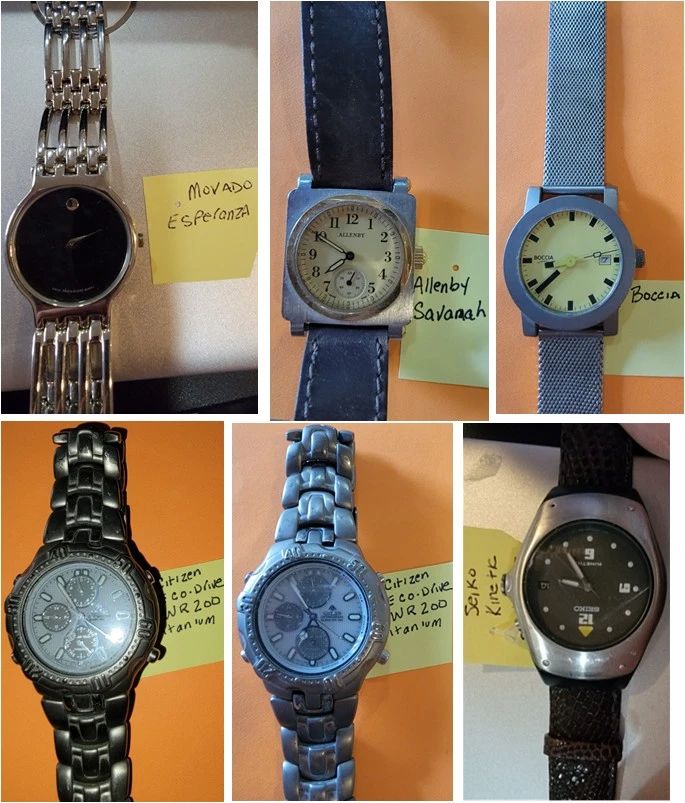 Name Brand men's watches: Seiko, Citizen, Movado, Allenby