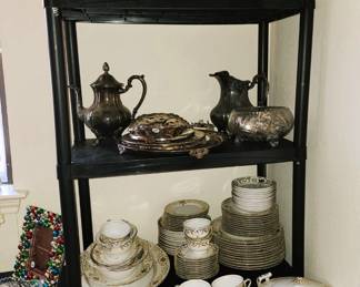 Crystal, silverplate and china
