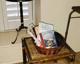 Side tables: Ratan square and Brass round