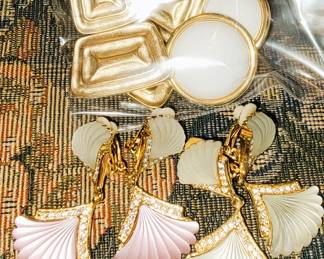Costume jewelry - clip earrings and pierced