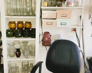 Glass vases and urns - leather task chair