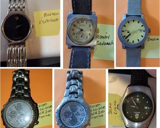 Name Brand men's watches: Seiko, Citizen, Movado, Allenby