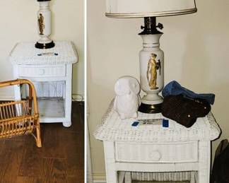Wicker Bedroom Suite: King bed set, 2 side tables and chest of drawers