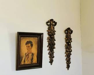 Retro portraits - gold wall decor
