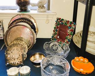 Crystal and silver plate