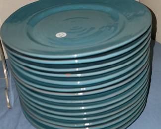 Teal blue dinner plates