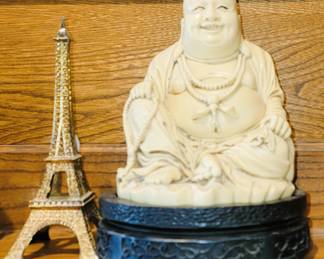 Stone Buddha - brass Eiffel Tower
