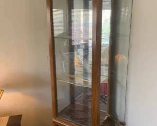 Corner Curio Cabinet And Plant