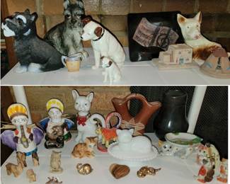 Figurines dogs, cats and animals
